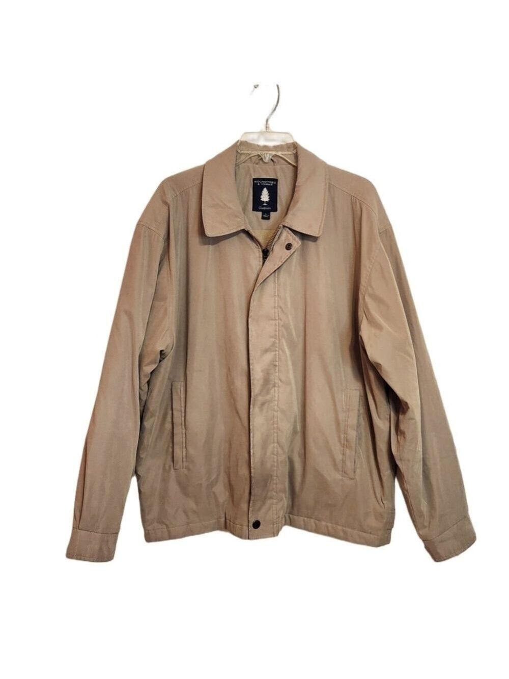 Roundtree & Yorke Tan Windbreaker Jacket Large